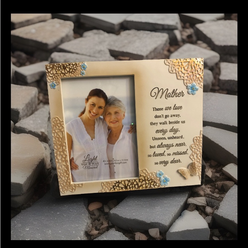 Light Your Way Memorial Mother's Sentiment Picture Frame Beige 4x6